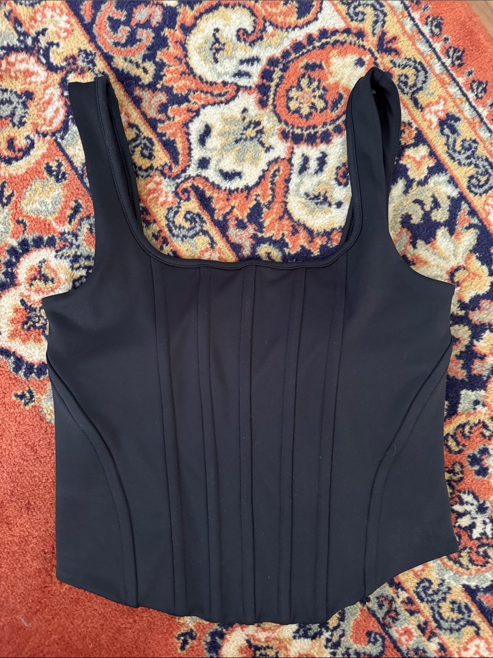 Express Black Structured Corset-Style Tank Top Small